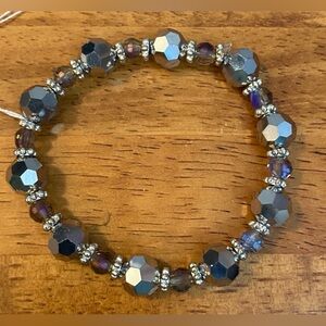 NEW SILVER bead stretch bracelet! NEW